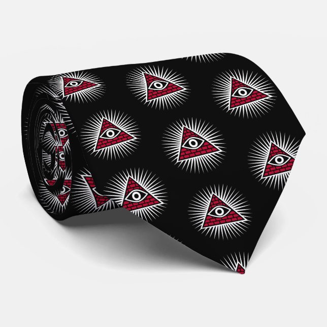 Freemasonic eye neck tie (Rolled)