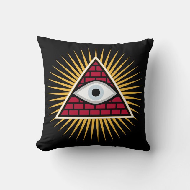 Freemasonic eye throw pillow (Front)