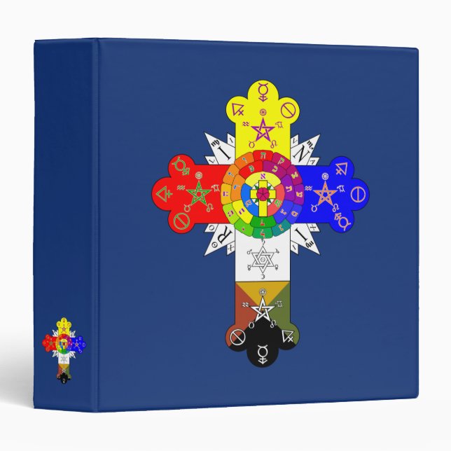 Freemasonic Rosy Cross 3 Ring Binder (Front/Spine)