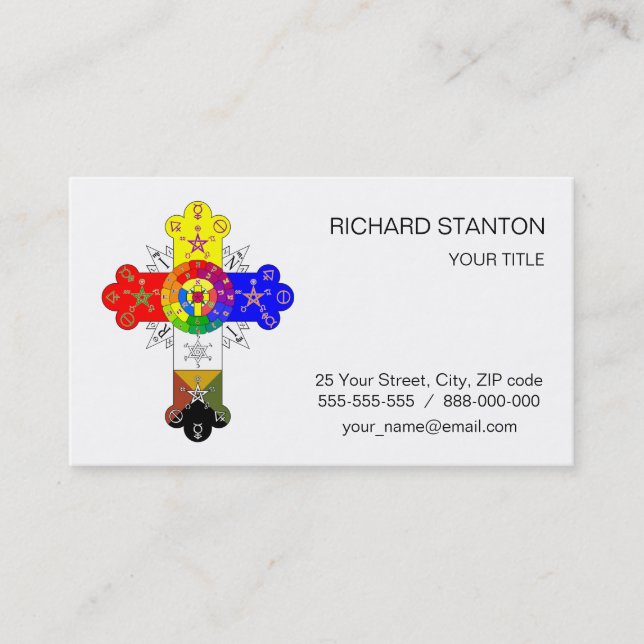 Freemasonic Rosy Cross Business Card (Front)