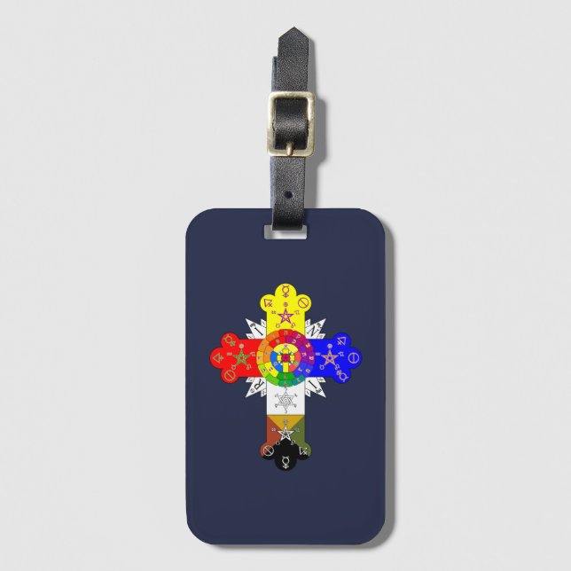 Freemasonic Rosy Cross Luggage Tag (Front Vertical)
