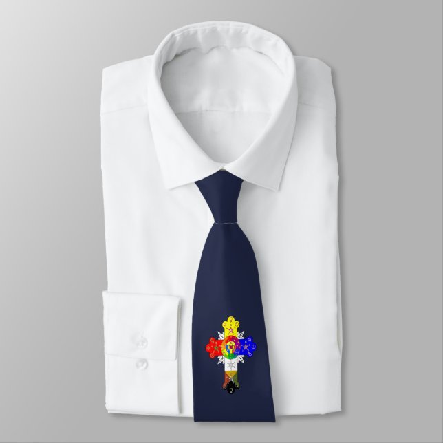 Freemasonic Rosy Cross Neck Tie (Tied)