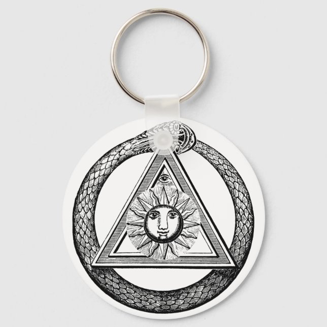 Freemasonry All Seeing Eye Masonic Symbol Keychain (Front)