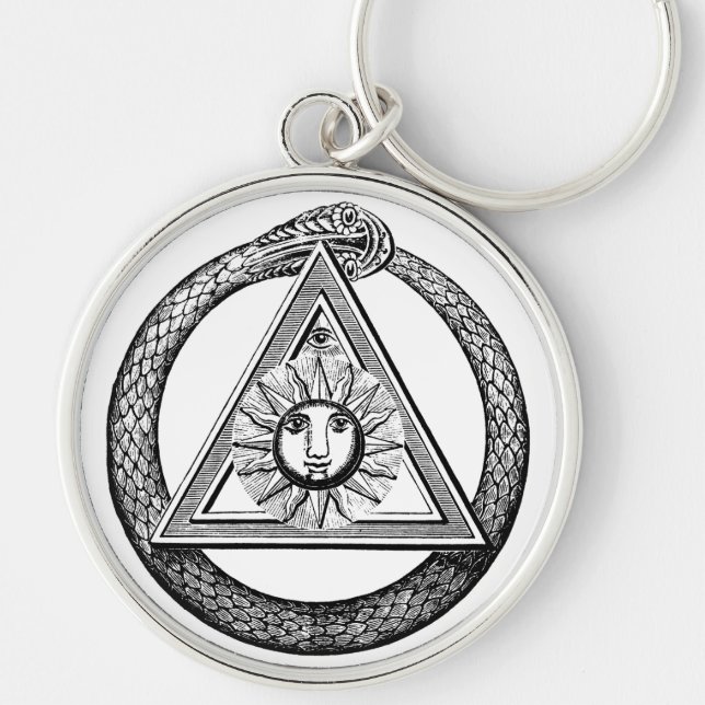 Freemasonry All Seeing Eye Masonic Symbol Keychain (Front)