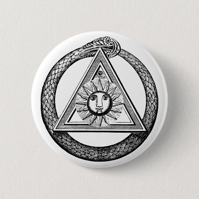 Freemasonry All Seeing Eye Masonic Symbol Pinback Button (Front)