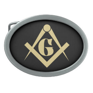 Freemasonry emblem belt buckle