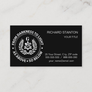 Freemasonry emblem business card