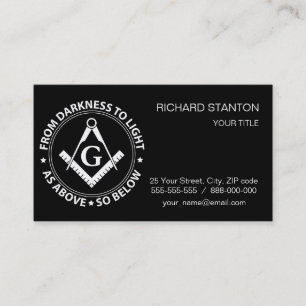 Freemasonry emblem business card