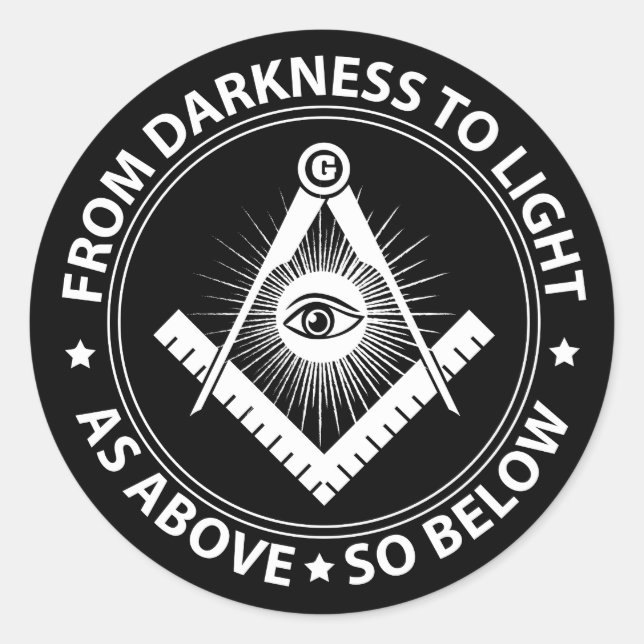 Freemasonry emblem classic round sticker (Front)