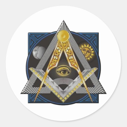 Freemasonry Emblem Classic Round Sticker