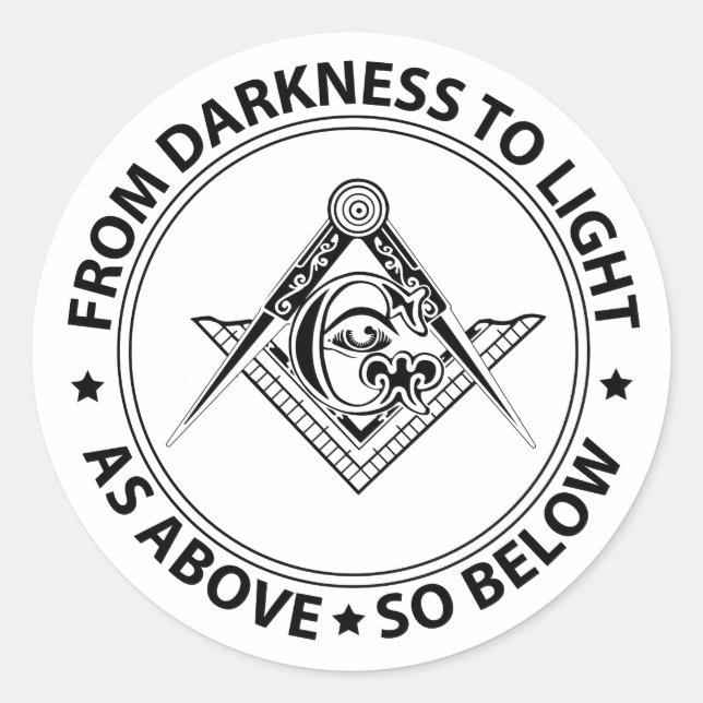 Freemasonry emblem classic round sticker (Front)
