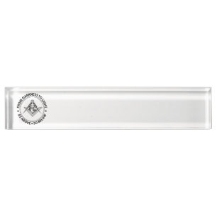Freemasonry emblem desk name plate