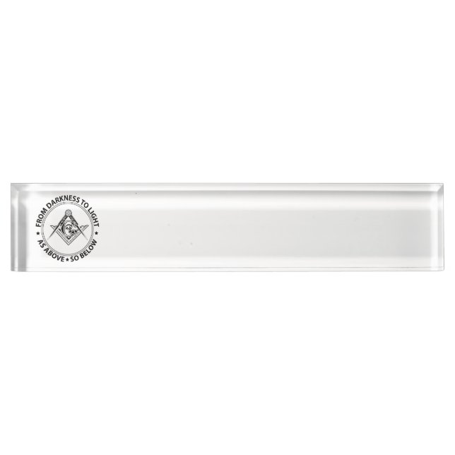 Freemasonry emblem desk name plate (Front)