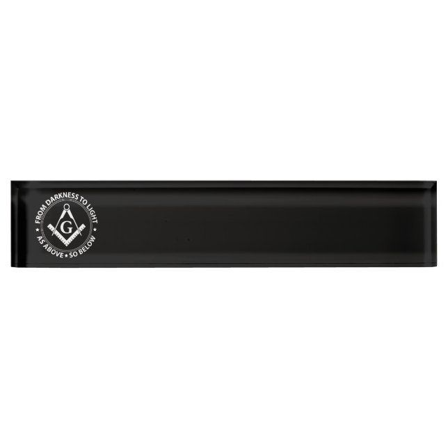 Freemasonry emblem desk name plate (Front)