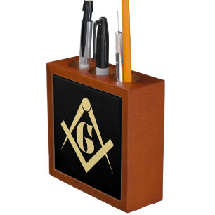 Freemasonry emblem desk organizer