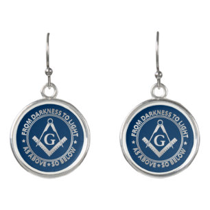 Freemasonry emblem earrings