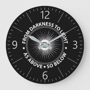 Freemasonry emblem large clock