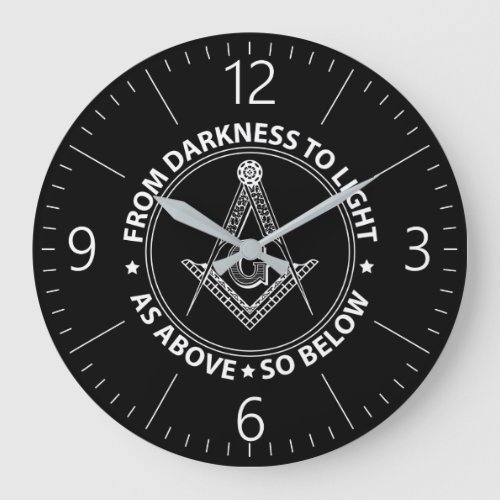 Freemasonry emblem large clock
