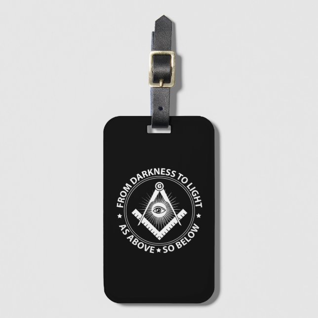 Freemasonry emblem luggage tag (Front Vertical)