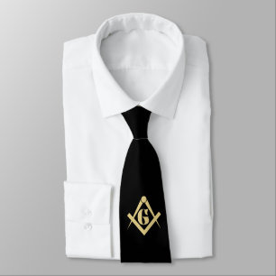 Freemasonry emblem neck tie