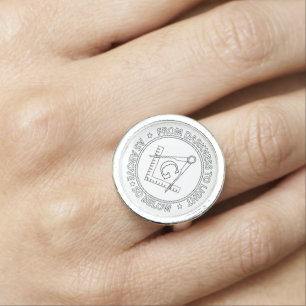 Freemasonry emblem ring