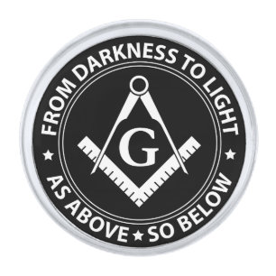 Freemasonry emblem silver finish lapel pin