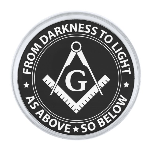 Freemasonry emblem silver finish lapel pin (Front)