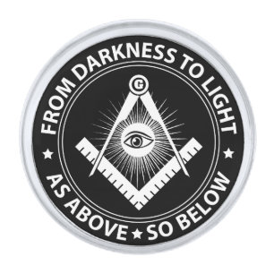 Freemasonry emblem silver finish lapel pin