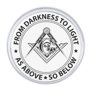 Freemasonry emblem silver finish lapel pin