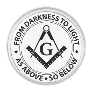 Freemasonry emblem silver finish lapel pin