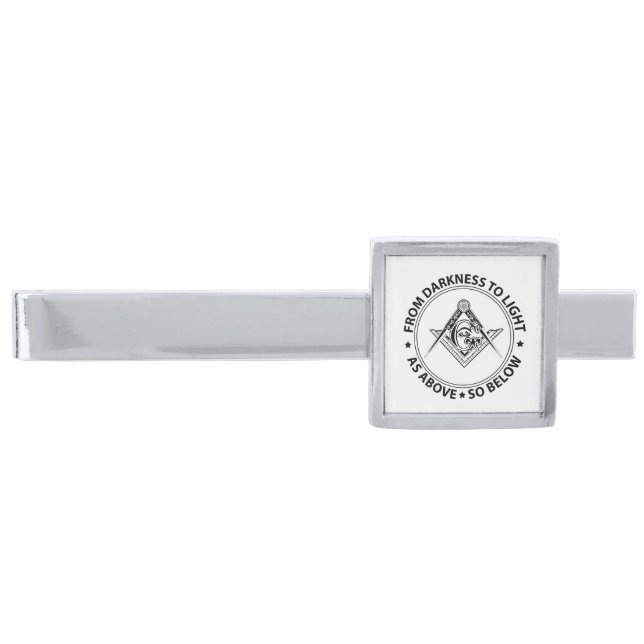 Freemasonry emblem silver finish tie bar (Front)