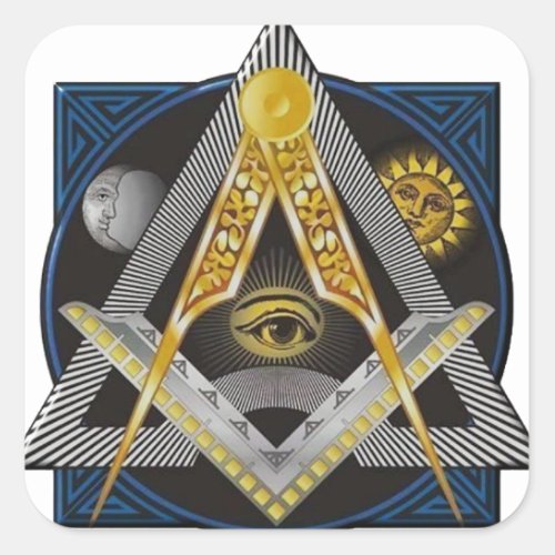 Freemasonry Emblem Square Sticker