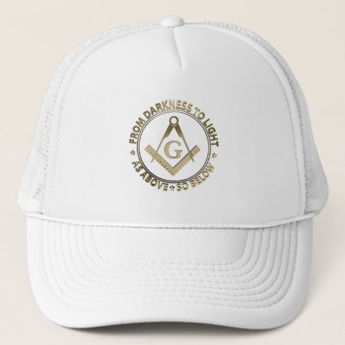 Freemasonry emblem trucker hat