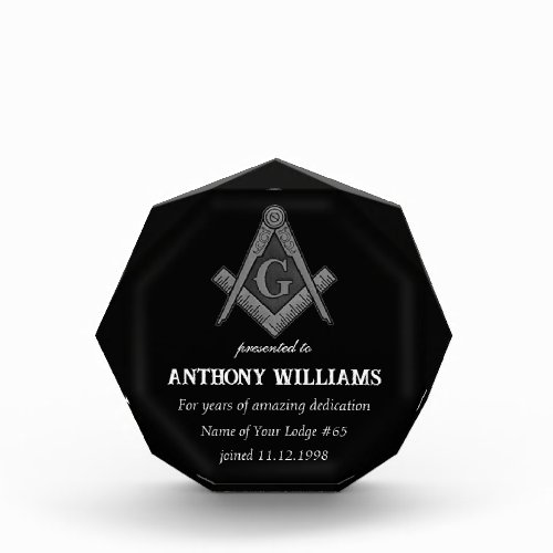 Freemasonry Freemason Masonic  Acrylic Award