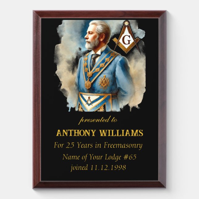 Freemasonry Freemason Masonic  Award Plaque (Vertical)