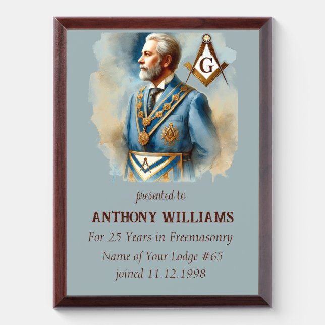Freemasonry Freemason Masonic  Award Plaque (Vertical)