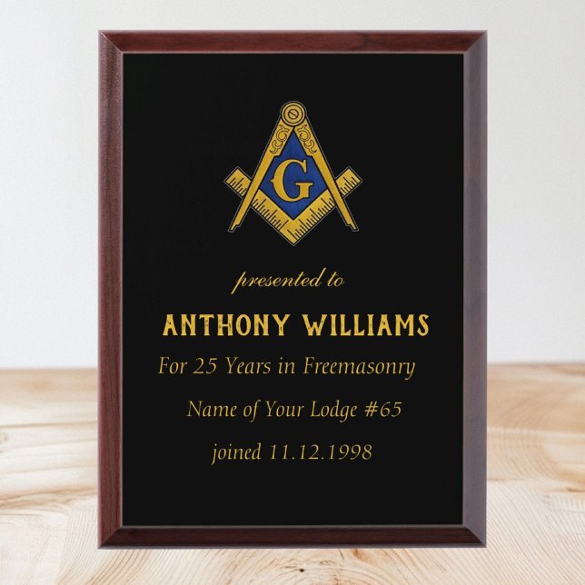 Freemasonry Freemason Masonic  Award Plaque (Creator Uploaded)