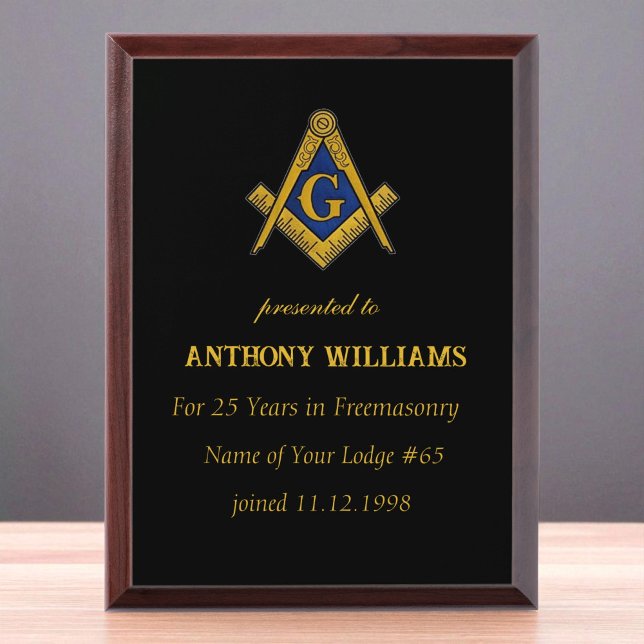 Freemasonry Freemason Masonic  Award Plaque (Creator Uploaded)