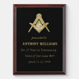 Freemasonry Freemason Masonic Award Plaque