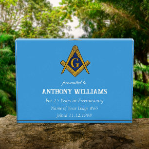 Freemasonry Freemason Masonic Blue Acrylic Award