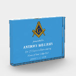 Freemasonry Freemason Masonic Blue Acrylic Award<br><div class="desc">25 years of Freemasonry, blue, Masonic, freemason acrylic award.</div>