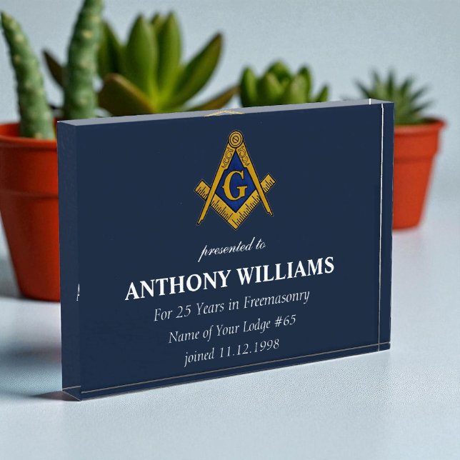 Freemasonry Freemason Masonic Navy Blue Acrylic Award (Creator Uploaded)