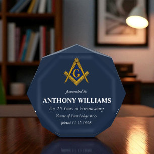 Freemasonry Freemason Masonic Navy Blue Acrylic Award