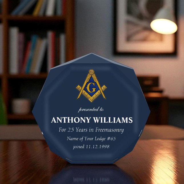 Freemasonry Freemason Masonic Navy Blue Acrylic Award (Creator Uploaded)