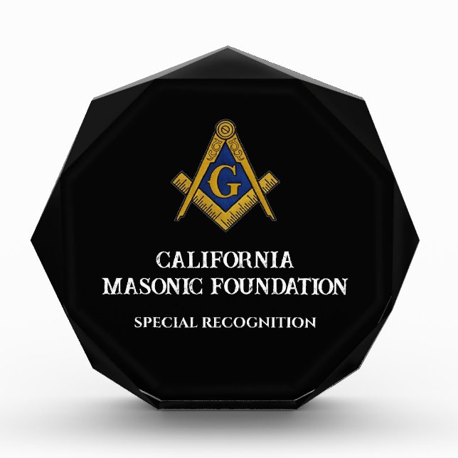 Freemasonry Freemason Special Recognition Acrylic Award (Front)