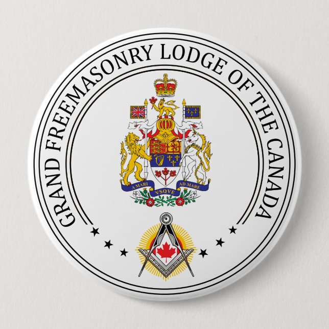 Freemasonry lodge of Canada Button (Front)