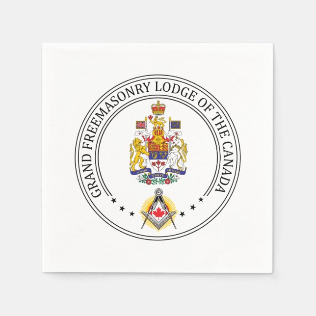 Freemasonry lodge of Canada Napkins (Front)