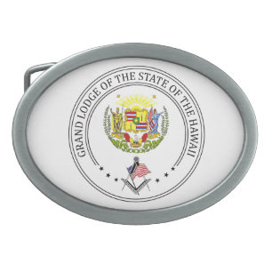 Freemasonry lodge of the state of Hawaii Belt Buckle