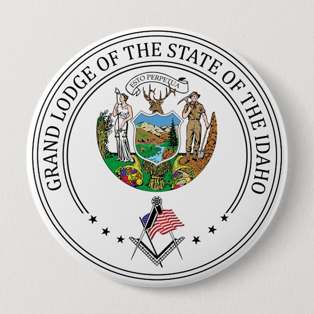 Freemasonry lodge of the state of Idaho Button (Front)