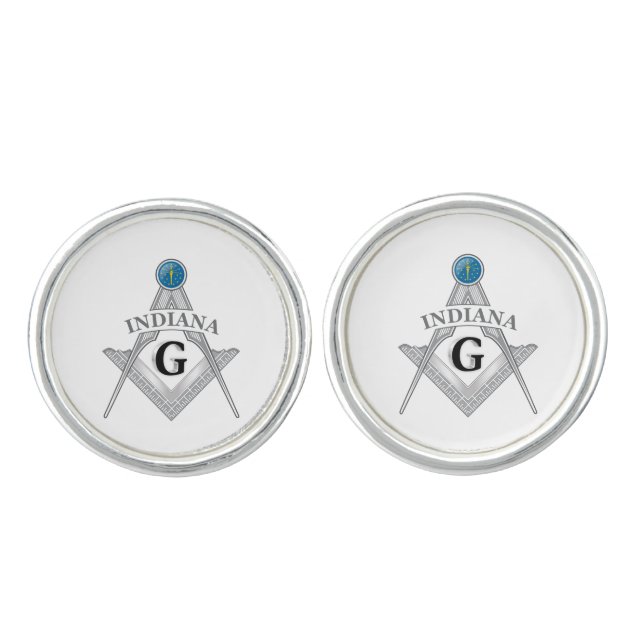 Freemasonry lodge of the state of Indiana Cufflinks (Front)